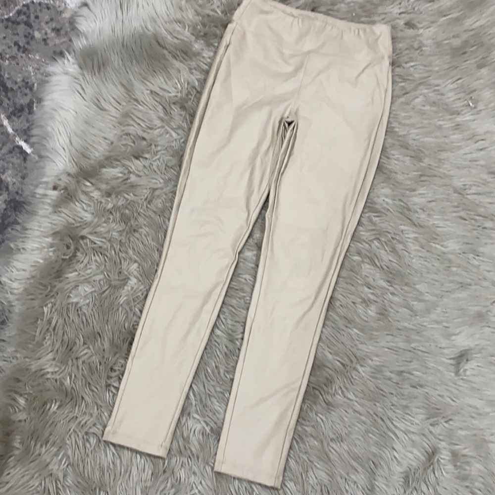 Never worn Faux leather Nude color pants